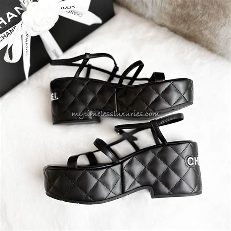 chanel flat sandals 2019|chanel quilted platform sandals.